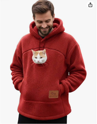 2026 Amazon New European and American Autumn/Winter Cross-Border Solid Color Hooded Plush Pet Coat Loose Pullover Warm Sweatshirt