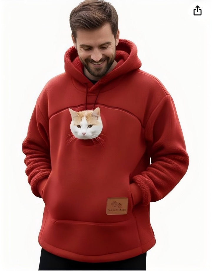 2026 Amazon New European and American Autumn/Winter Cross-Border Solid Color Hooded Plush Pet Coat Loose Pullover Warm Sweatshirt