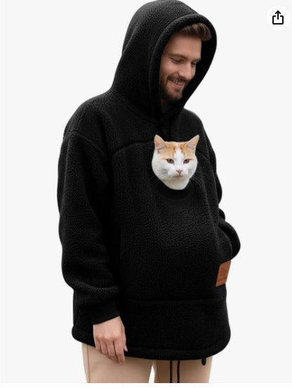 2026 Amazon New European and American Autumn/Winter Cross-Border Solid Color Hooded Plush Pet Coat Loose Pullover Warm Sweatshirt