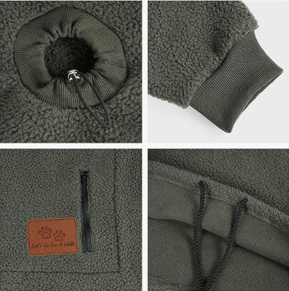 2026 Amazon New European and American Autumn/Winter Cross-Border Solid Color Hooded Plush Pet Coat Loose Pullover Warm Sweatshirt