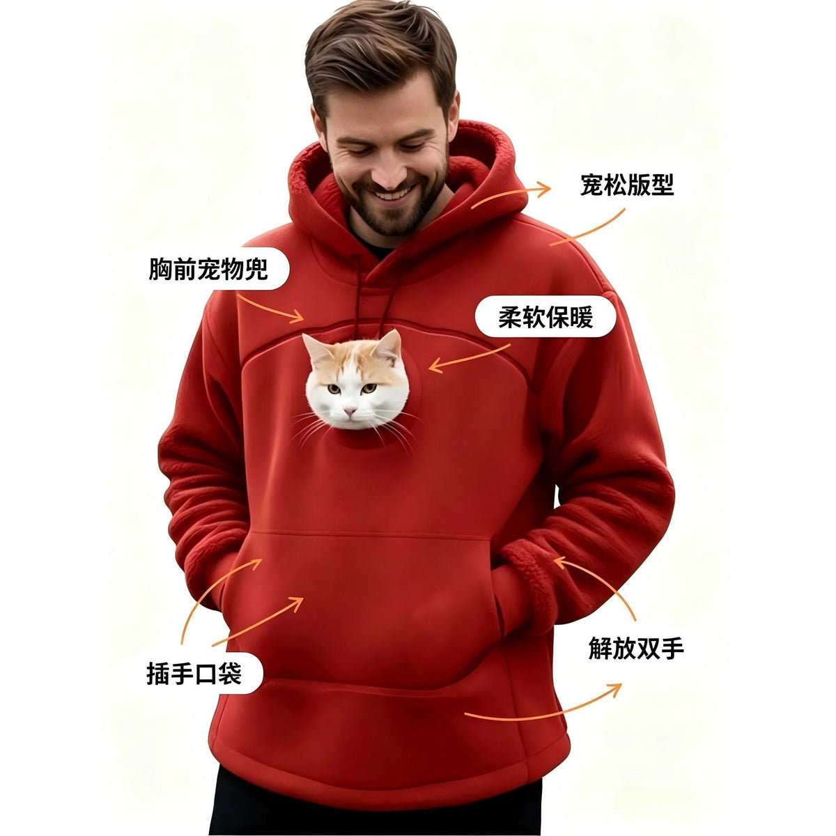 2026 Amazon New European and American Autumn/Winter Cross-Border Solid Color Hooded Plush Pet Coat Loose Pullover Warm Sweatshirt