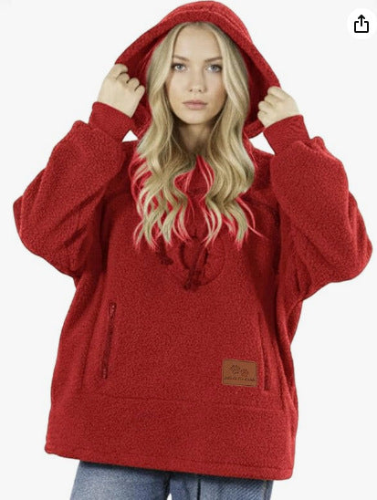 2026 Amazon New European and American Autumn/Winter Cross-Border Solid Color Hooded Plush Pet Coat Loose Pullover Warm Sweatshirt